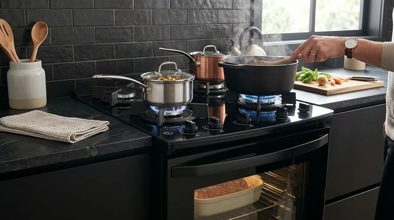 Fogão 4 Bocas Mesa de Vidro ou Mesa de Inox: Qual Material Resiste Mais ao Uso Diário Pesado?